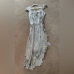 Silver Sequined Fancy Cocktail Dress